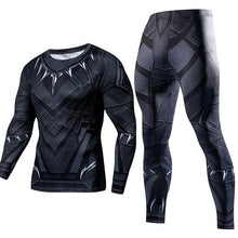 Load image into Gallery viewer, Men's Compression GYM training Clothes Suits workout Superman jogging Sportswear Fitness Dry Fit Tracksuit Tights 2pcs / sets